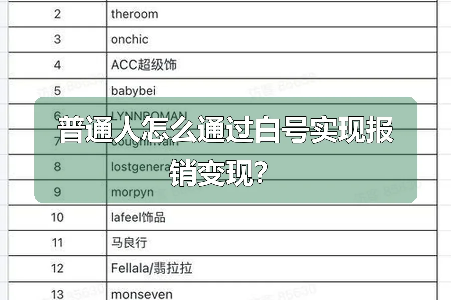 普通人怎么通过白号实现报销变现？